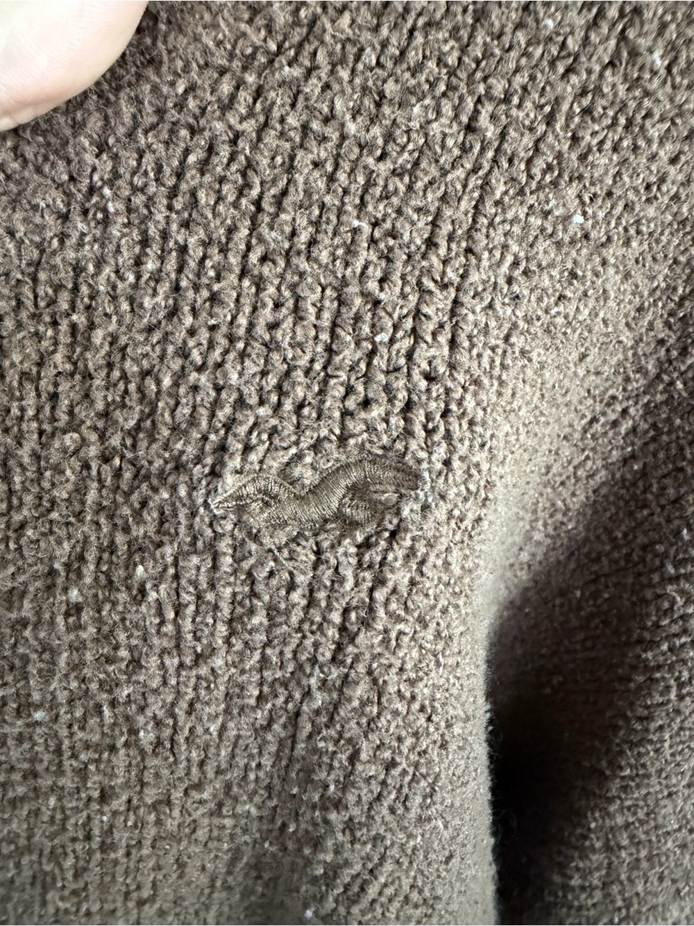Hollister Brown Cropped Sweater V Neck Knit Pullover Oversized M - Picture 4 of 6